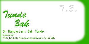 tunde bak business card
